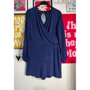 White House Black Market Long Sleeve Navy Romper – XS